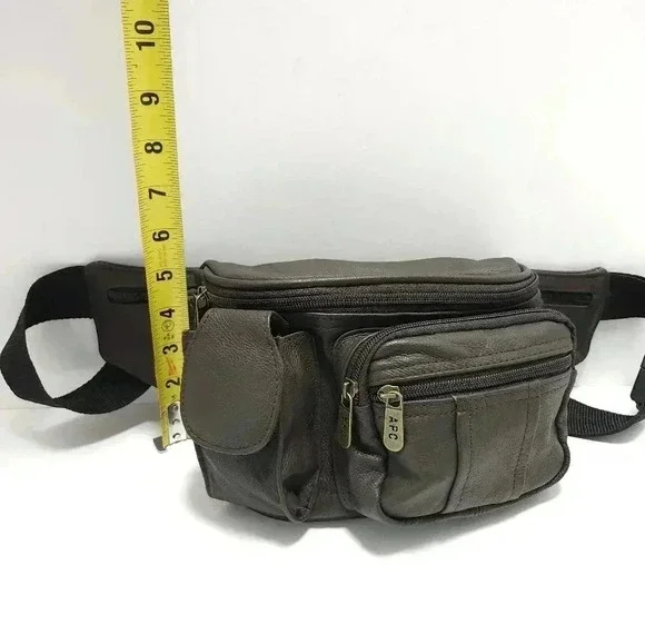 APC Leather Fanny Pack Bag Vintage Brown Unisex - Picture 8 of 9
